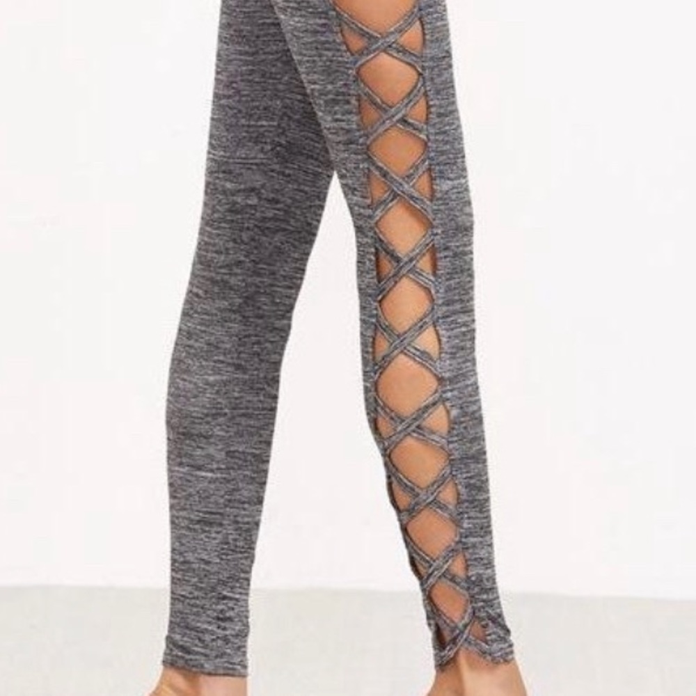Forever 21 crisscross gray leggings